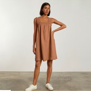 Everlane smocked linen dress